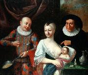 unknow artist, Mother and child with Harlequin